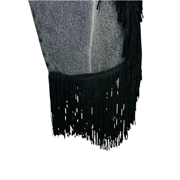 2/$30 Nasty Gal Collection Size 4 Fringe Stone Wash Black Jeans Western Concert - Picture 3 of 8